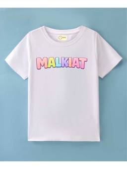 MALKIAT - Kids White Rainbow Vibes Typography Cotton T-Shirt