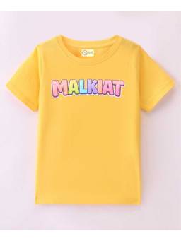 MALKIAT - Kids Yellow Rainbow Vibes Typography Cotton T-Shirt