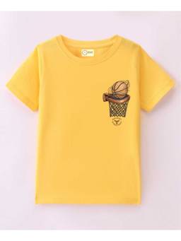 MALKIAT - Kids Yellow Streetball Universe Printed Cotton T-Shirt