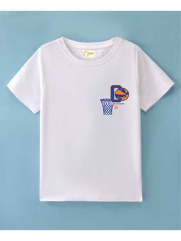 MALKIAT - Kids White Crossover Printed Cotton T-Shirt