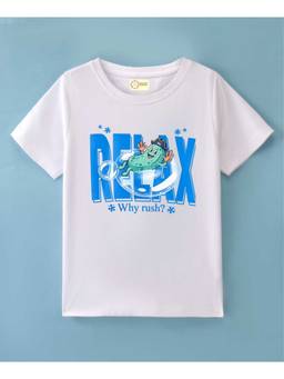MALKIAT - Kids White Bubble Mood Printed Cotton T-Shirt
