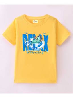 MALKIAT - Kids Yellow Bubble Mood Printed Cotton T-Shirt