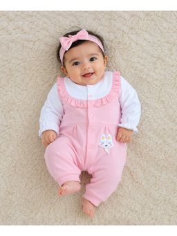 Bumzee - Pink Girls Full Sleeves Trendy Romper