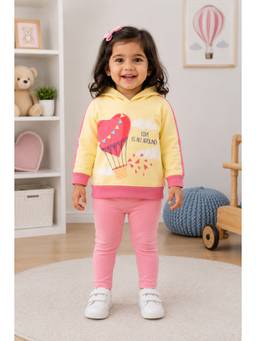 Bumzee - Yellow Cotton Full Sleeves Hooded Printed Hoodie