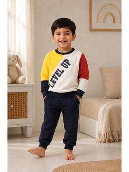 Bumzee - Multi-Color Cotton Full Sleeves Round Neck Colorblock Sweatshirt