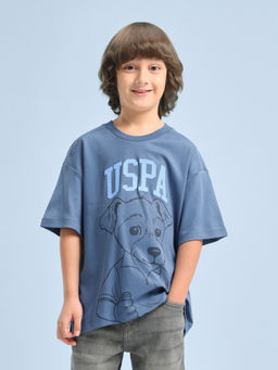 U.S. POLO ASSN. - Kids Boys Graphic Brand Printed Oversized Fit T-Shirt