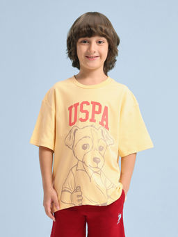 U.S. POLO ASSN. - Kids Boys Graphic Brand Printed Oversized Fit T-Shirt