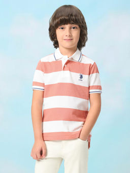 U.S. POLO ASSN. - Kids Boys Horizontal Striped Regular Fit Polo Shirt