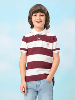 U.S. POLO ASSN. - Kids Boys Horizontal Striped Regular Fit Polo Shirt