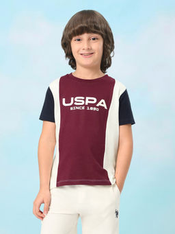 U.S. POLO ASSN. - Kids Boys Colorblock Brand Printed Regular Fit T-Shirt