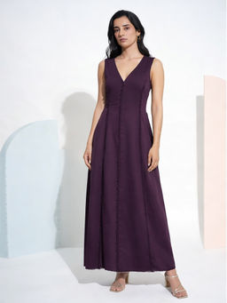MEGASA - Women Wine Organic Cotton Sleeveless Dress