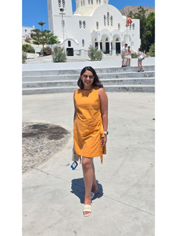 MEGASA - Women Yellow Organic Cotton Sleeveless Dress
