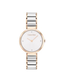 Calvin Klein - Minimalistic T Bar Quartz Silver Round Crystal Dial Womens Watch - 25200139