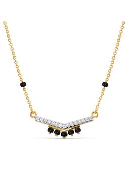 Candere by Kalyan Jewellers - 18K Yellow Gold BIS Hallmark Diamond Amruta Mangalsutra Pendant with chain for women (3)