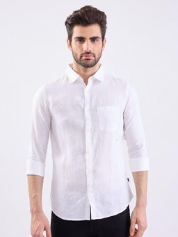 Spykar - White Solid Slim Fit Shirt