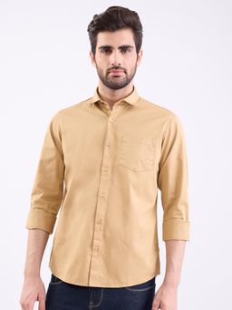 Spykar - Camel Khaki Slim Fit Casual Shirt