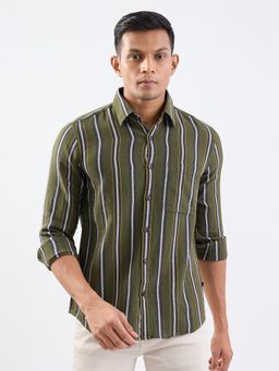Spykar - Avocado Green Slim Fit Casual Shirt