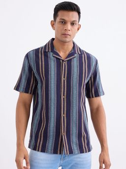 Spykar - Navy Blue Relaxed Fit Casual Shirt