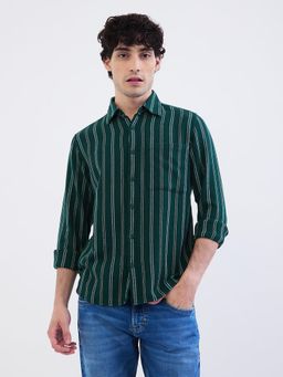 Spykar - Botanical Green Slim Fit Casual Shirt