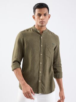 Spykar - Avocado Green Slim Fit Casual Shirt