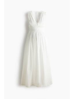 H&M - Women White Mama Lace-Trimmed Cotton Nursing Dress