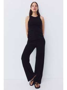 H&M - Women Black Mama Wide Pull-On Trousers