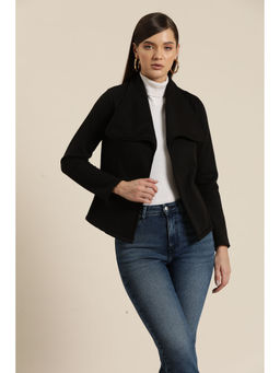 Qurvii - Black Bagatelle Drape Fleece Jacket