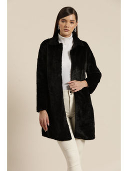 Qurvii - Black Rabbit Fur Long Coat