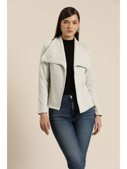 Qurvii - Grey Bagatelle Drape Fleece Jacket