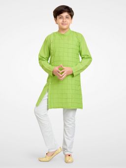 Jeetethnics - Boys Green Kurta Pyjama (Set of 2)