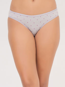 Clovia - Grey Cotton Spandex Low Waist Outer Bikini Panty