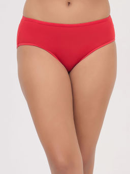 Clovia - Red Modal Medium Waist Outer Hipster Panty