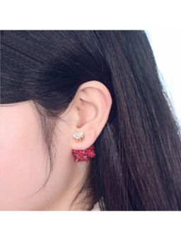 Yellow Chimes - Designer Double Sided Fancy Wear Rose Earrings