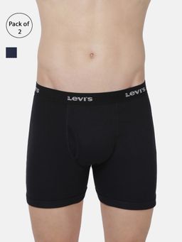 Levi's - Men Cotton Solid Classic Boxer Brief With Open Fly (pack Of 2) Multi-Color