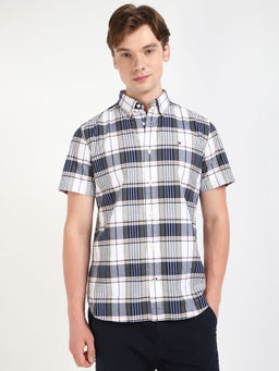 Tommy Hilfiger - Men Olive Checks Shirt