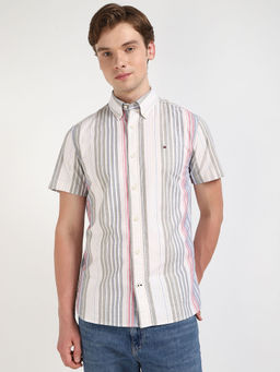 Tommy Hilfiger - Men Olive Stripes Shirt