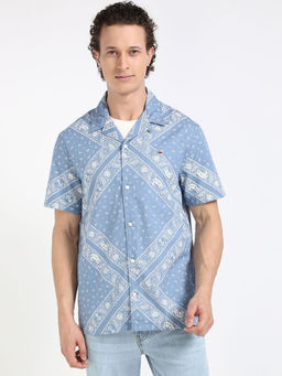 Tommy Hilfiger - Men Blue Printed Shirt