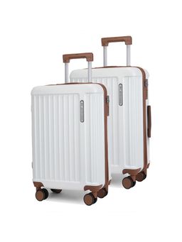 MOVE-MEANT - Travel Fun Polycarbonate Trolley Bags - Off White (Pack of 2)