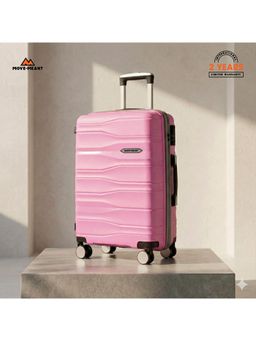 MOVE-MEANT - Travel Polypropylene Luggage 8 Wheels Trolley Bag - Pink
