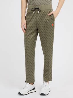Guess - Men Green Printed Cotton Trackpant