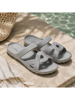 WOODLAND - Comfortable Soft Sole Lightweight Home Wear Grey Sandals For Womens