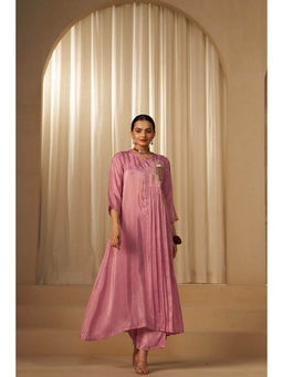 Sukruti Design - Women Pink Viscose Kurta with Pant Set