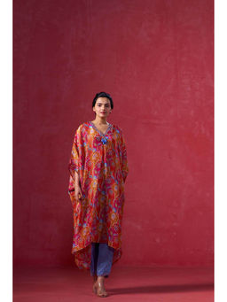 Sukruti Design - Women Pink Viscose Kaftan with Pant Set