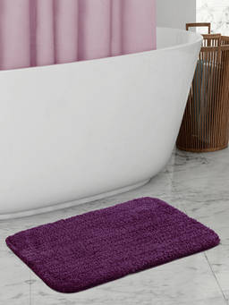 OBSESSIONS - Polyester Solid Bath Mat (L)70 X (W)50 cm Purple