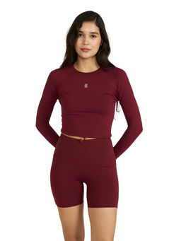 Hunnit - Maroon Zen T-Shirt with Adjustable Waist