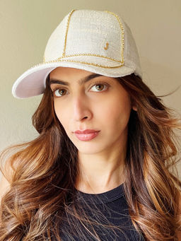 Pipa Bella by Nykaa Fashion - Off White J Initial Statement Baseball Cap