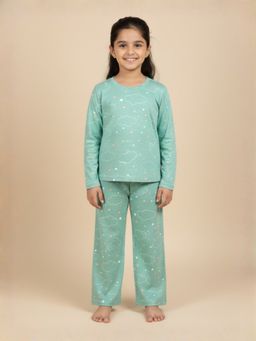 The Mom Store - Aqua On Cloud Mine T-Shirt & Pyjama (Set of 2)