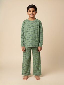 The Mom Store - Green The Alligator T-Shirt & Pyjama (Set of 2)