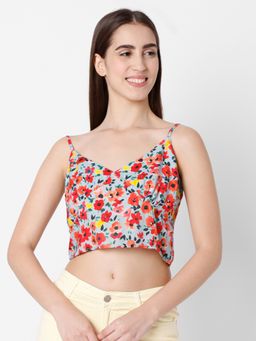 Spykar - Floral Printed Cotton Slim Fit Top for Women