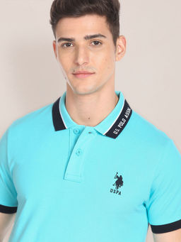 U.S. POLO ASSN. - Printed Collar Pure Cotton Polo Shirt